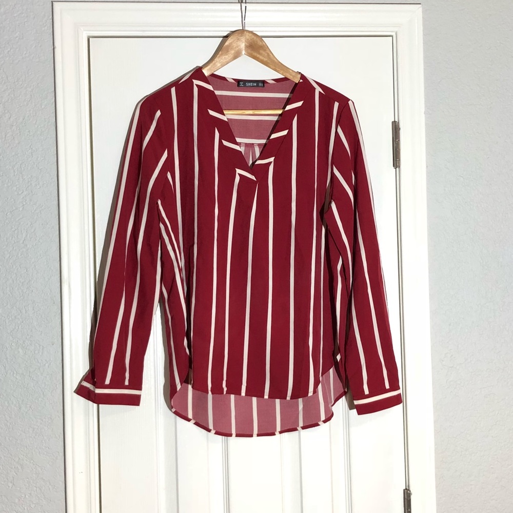 Red & White striped blouse ❤️ NEW